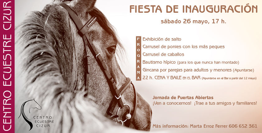 Fiesta de inauguraci&oacute;n del Centro Ecuestre Cizur el s&aacute;bado 26 de mayo